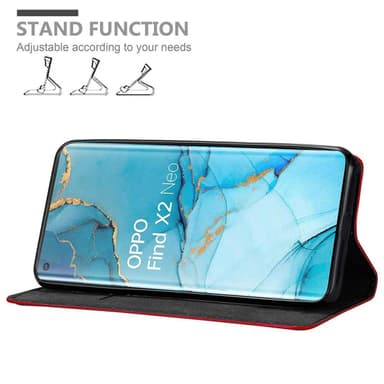 Oppo FIND X2 PRO Suojakuori Lompakkokotelo (Punainen)