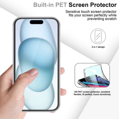 iPhone 15 PLUS Suojakuori Case Cover (Läpinäkyvä)