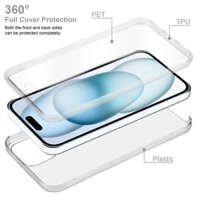 iPhone 15 PLUS Suojakuori Case Cover (Läpinäkyvä)