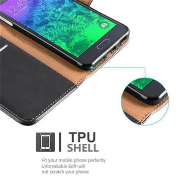 Samsung Galaxy ALPHA Suojakuori Lompakkokotelo (Musta)