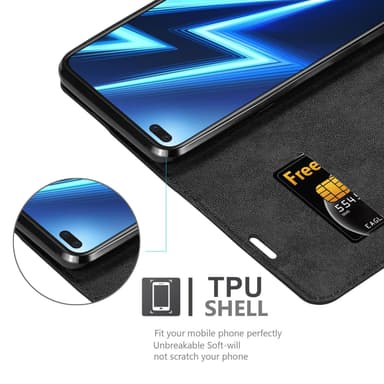 Realme 6 PRO Suojakuori Lompakkokotelo (Musta)