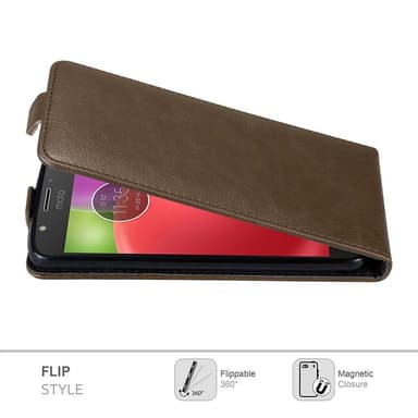Motorola MOTO E4 Suojakuori Lompakkokotelo (Ruskea)