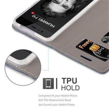 Huawei P10 PLUS Suojakuori Lompakkokotelo (Sininen)