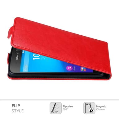 Sony Xperia M5 Suojakuori Lompakkokotelo (Punainen)