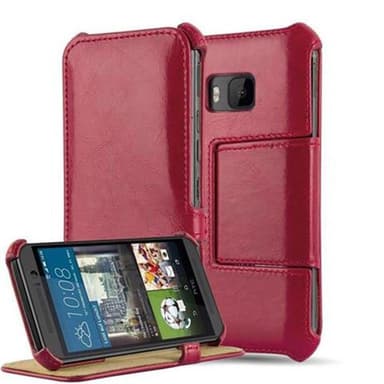 HTC ONE M9 Suojakuori Lompakkokotelo (Punainen)