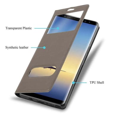 Lompakkokotelo Samsung Galaxy NOTE 8 Case (Ruskea)