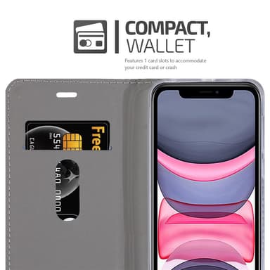 iPhone 11 Suojakuori Lompakkokotelo (harmaa)