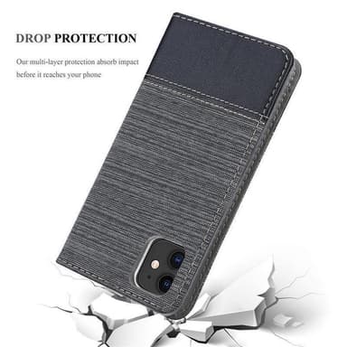 iPhone 11 Suojakuori Lompakkokotelo (harmaa)