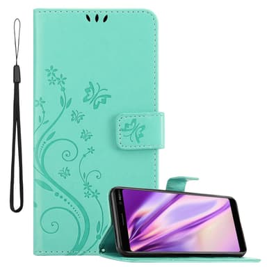 Nokia 7 PLUS Suojakuori Lompakkokotelo (Turkoosi)
