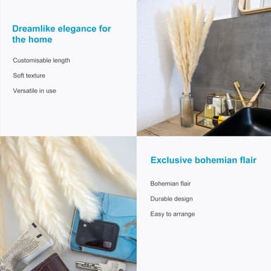 30x Pampas-ruoho Deco-kasvi Luonnollinen kuivattu kukka