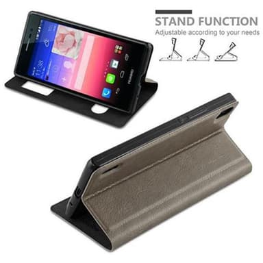 Lompakkokotelo Huawei ASCEND P7 Case (Ruskea)