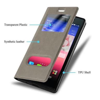 Lompakkokotelo Huawei ASCEND P7 Case (Ruskea)
