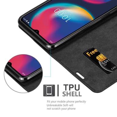 WIKO VIEW 4 Suojakuori Lompakkokotelo (Musta)