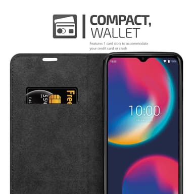 WIKO VIEW 4 Suojakuori Lompakkokotelo (Musta)