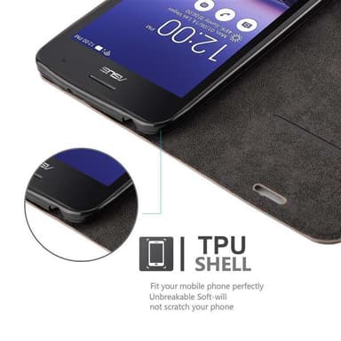 Asus ZenFone 5 2014 Suojakuori Lompakkokotelo (Ruskea)