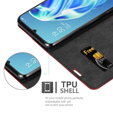 Oppo A91 Suojakuori Lompakkokotelo (Punainen)