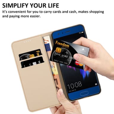 Honor 9 Suojakuori Lompakkokotelo (Musta)