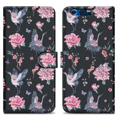 Honor 9 Suojakuori Lompakkokotelo (Musta)