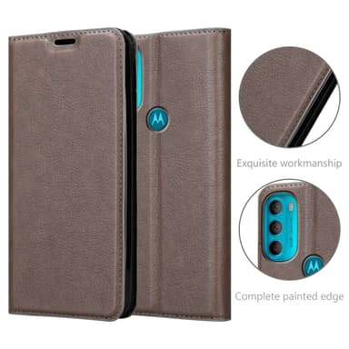 Motorola MOTO G71 5G Suojakuori Lompakkokotelo (Ruskea)