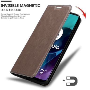 Motorola MOTO G71 5G Suojakuori Lompakkokotelo (Ruskea)