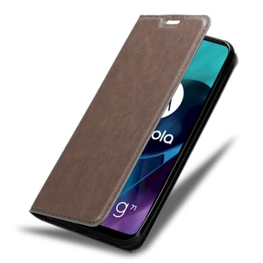 Motorola MOTO G71 5G Suojakuori Lompakkokotelo (Ruskea)
