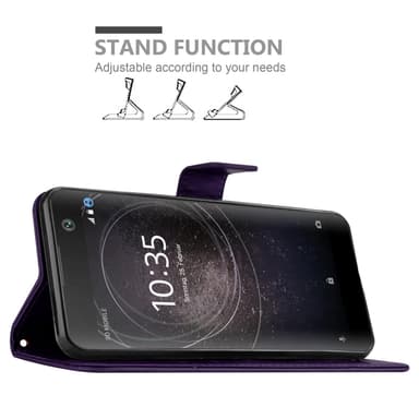 Sony Xperia XA2 Suojakuori Lompakkokotelo (Violetti)