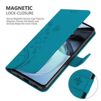 Motorola MOTO G72 Suojakuori Lompakkokotelo (Sininen)