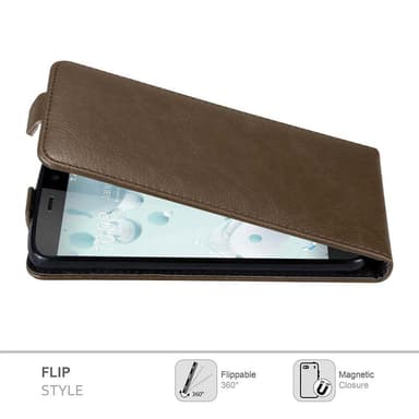 HTC U PLAY Suojakuori Lompakkokotelo (Ruskea)