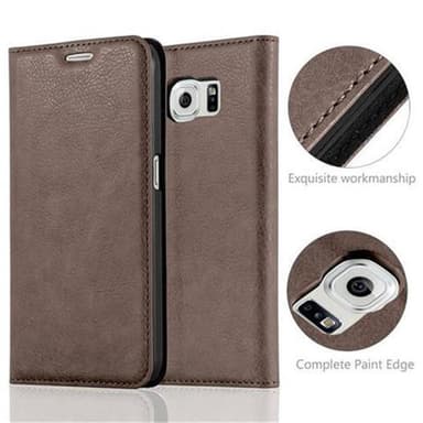 Samsung Galaxy S6 Suojakuori Lompakkokotelo (Ruskea)