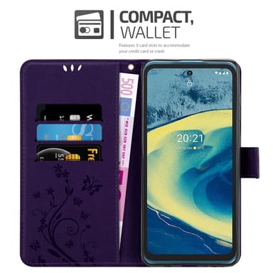 Nokia XR20 Suojakuori Lompakkokotelo (Violetti)