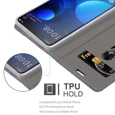 HTC Desire 19 PLUS Suojakuori Lompakkokotelo (Sininen)