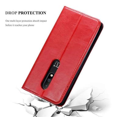 OnePlus 7 Suojakuori Lompakkokotelo (Punainen)