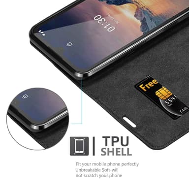 Nokia 1.3 Suojakuori Lompakkokotelo (Musta)