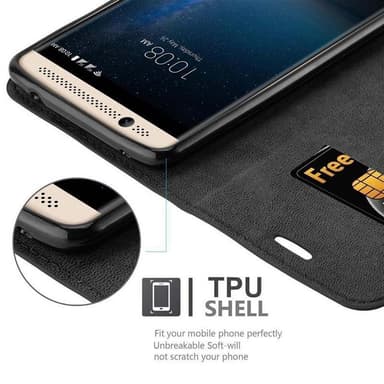 ZTE Axon 7 MINI Suojakuori Lompakkokotelo (Musta)