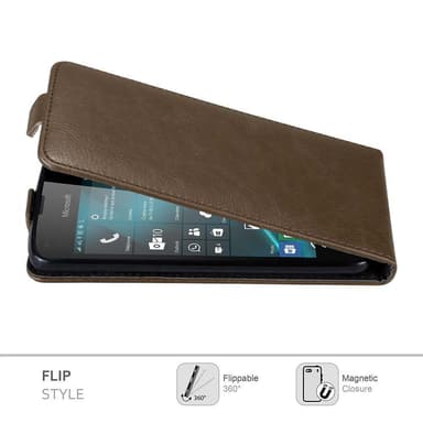Nokia Lumia 550 Suojakuori Lompakkokotelo (Ruskea)