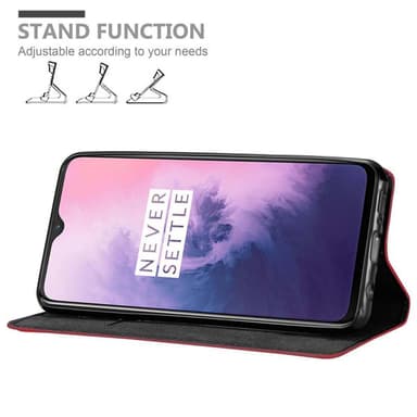 OnePlus 7 Suojakuori Lompakkokotelo (Punainen)