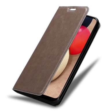 Samsung Galaxy A02s Suojakuori Lompakkokotelo (Ruskea)