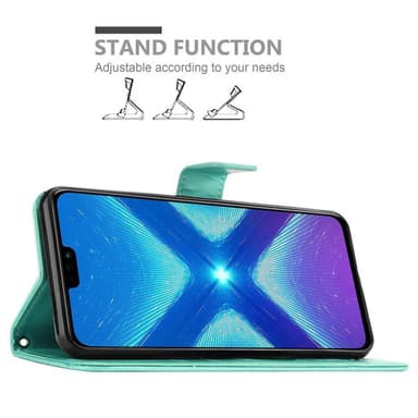 Honor 8X Suojakuori Lompakkokotelo (Turkoosi)