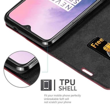 OnePlus 7 Suojakuori Lompakkokotelo (Punainen)