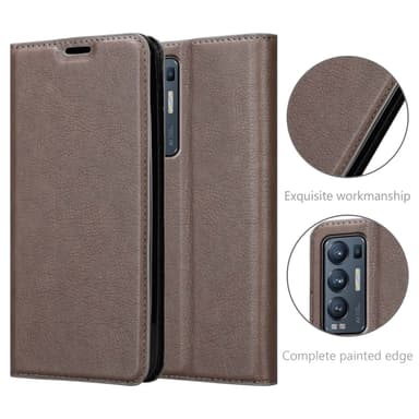 Oppo FIND X3 NEO Suojakuori Lompakkokotelo (Ruskea)