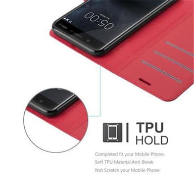 Nokia 5 2017 Suojakuori Lompakkokotelo (Punainen)