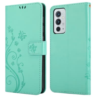 OnePlus 9RT 5G Suojakuori Lompakkokotelo (Turkoosi)