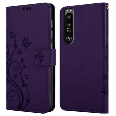 Sony Xperia 1 III Suojakuori Lompakkokotelo (Violetti)