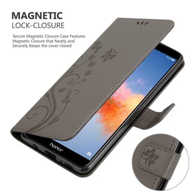 Honor 7X Suojakuori Lompakkokotelo (harmaa)