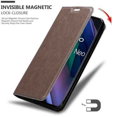 Oppo FIND X3 NEO Suojakuori Lompakkokotelo (Ruskea)
