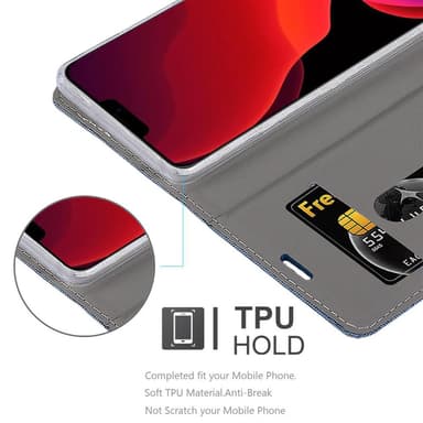iPhone 12 PRO MAX Suojakuori Lompakkokotelo (Sininen)