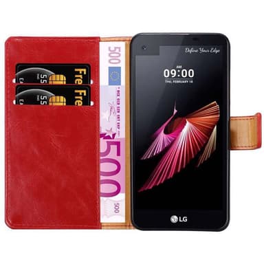 LG X SCREEN Suojakuori Lompakkokotelo (Punainen)