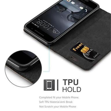 HTC ONE A9 Suojakuori Lompakkokotelo (Ruskea)