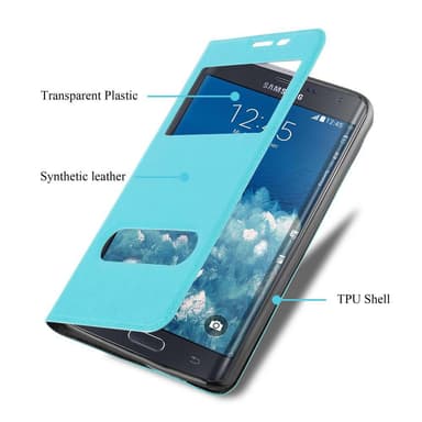 Lompakkokotelo Samsung Galaxy NOTE EDGE Case (Turkoosi)