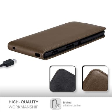Sony Xperia T3 Suojakuori Lompakkokotelo (Ruskea)